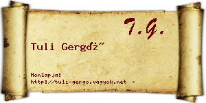 Tuli Gergő névjegykártya